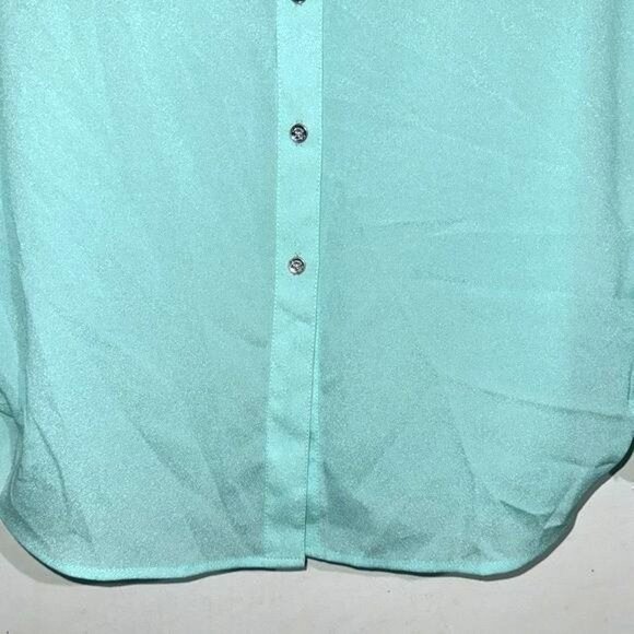 Calvin Klein Womens Long Sleeve Aqua Blouse Size S Polyester - Picture 5 of 10